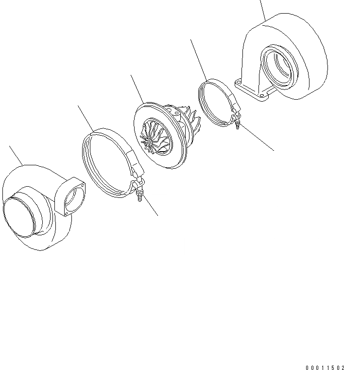 Схема запчастей Komatsu SAA6D170E-3F-8 - ТУРБОНАГНЕТАТЕЛЬ (S) (ВНУТР. ЧАСТИ)(№9-) ДВИГАТЕЛЬ