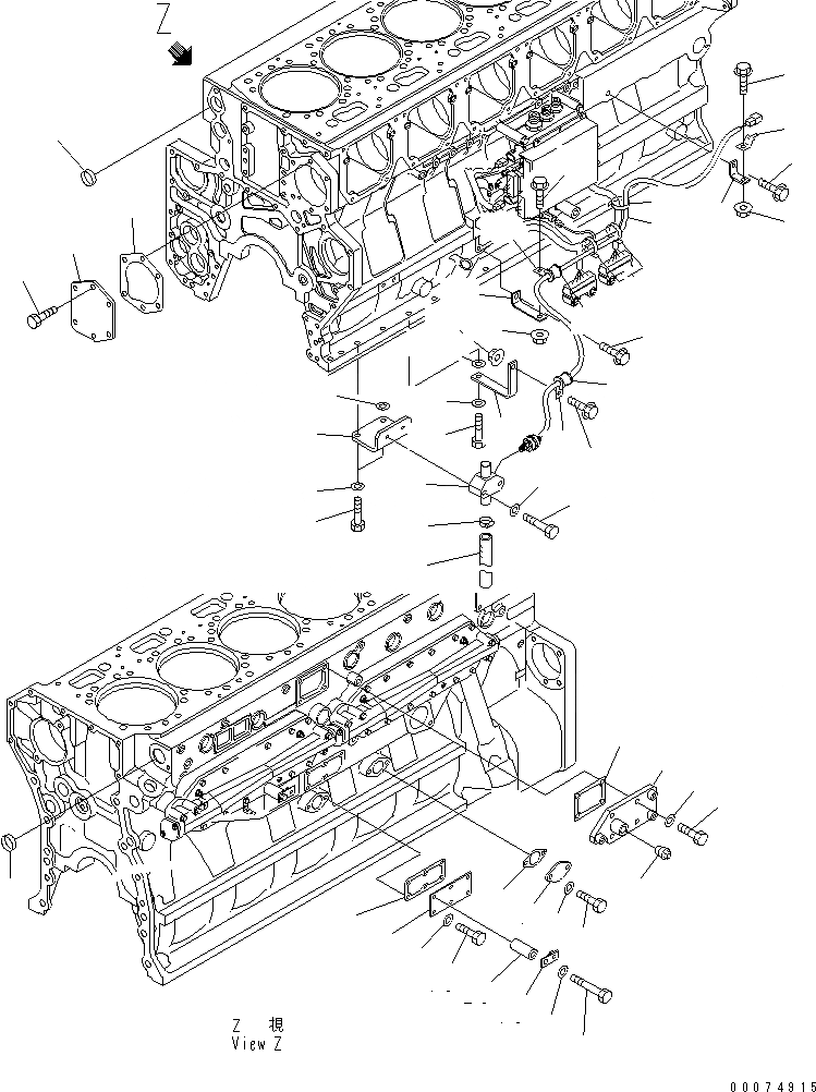 Схема запчастей Komatsu SAA6D170E-3F-8 - ЗАГЛУШКА БЛОКА ЦИЛИНДРОВ И ДАТЧИК(№7-) ДВИГАТЕЛЬ