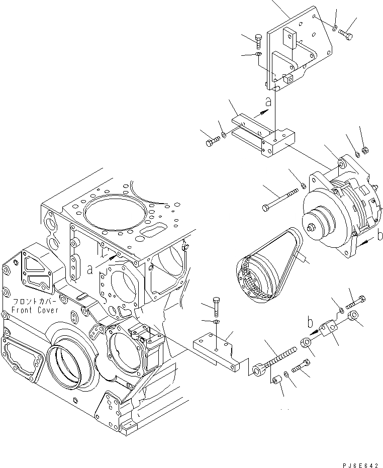 Схема запчастей Komatsu SAA6D170E-3F-8 - КРЕПЛЕНИЕ ГЕНЕРАТОРА (A)(№9-) ДВИГАТЕЛЬ