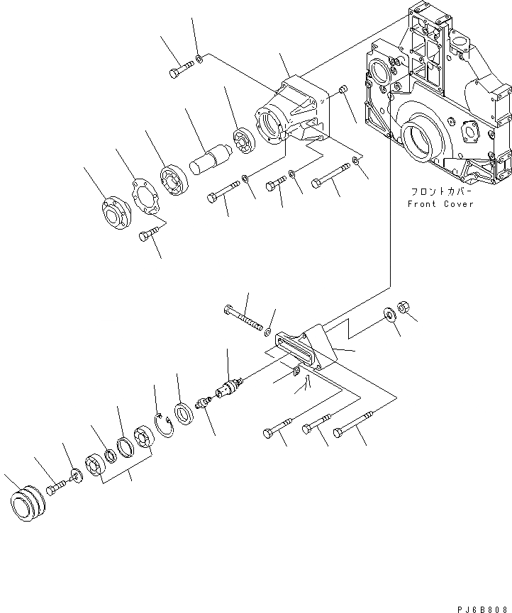Схема запчастей Komatsu SAA6D140E-3A-8 - ПРИВОД ВЕНТИЛЯТОРА (ЗАПЫЛЕНН СПЕЦ-Я.)(№89-) ДВИГАТЕЛЬ