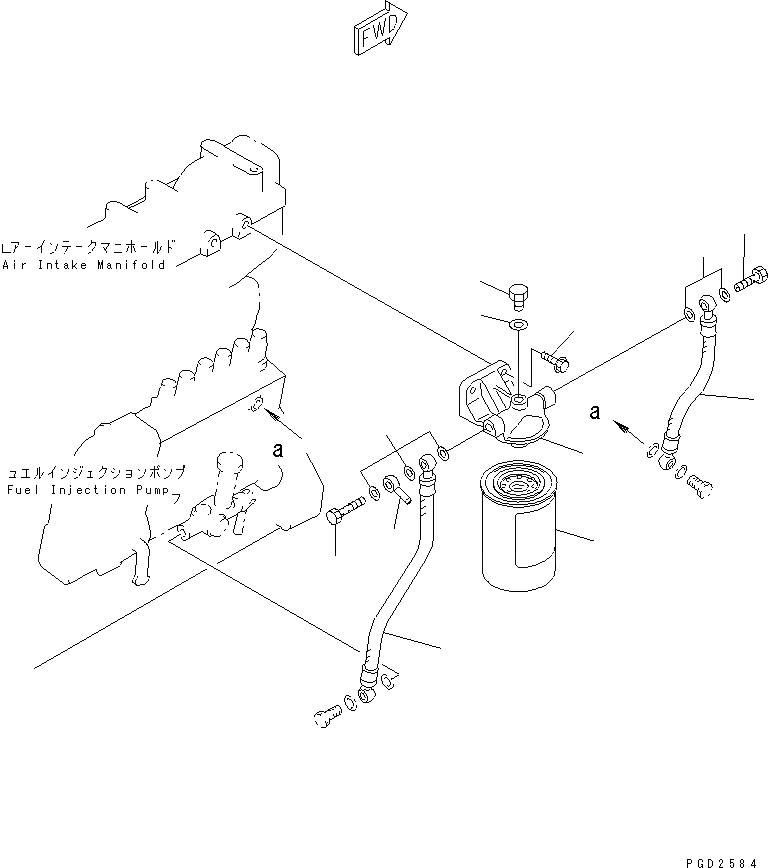 Схема запчастей Komatsu SAA6D108E-2C-N8 - ТОПЛИВН. ФИЛЬТР.(№8-) ДВИГАТЕЛЬ