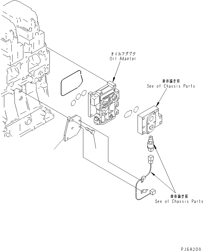 Схема запчастей Komatsu SAA6D140E-2A-8 - МАСЛ. ДАТЧИК ДАВЛЕНИЯ КОРПУС(№77-) ДВИГАТЕЛЬ