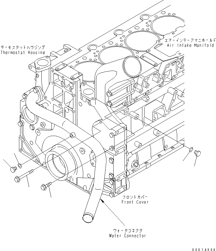 Схема запчастей Komatsu SAA6D140E-3J-8 - ВОДН. ЛИНИЯ ЗАГЛУШКА (БЕЗ АНТИКОРРОЗ. ЭЛЕМЕНТА)(№8-) ДВИГАТЕЛЬ