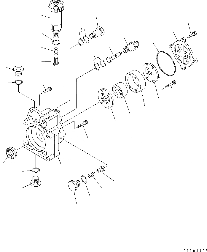 Схема запчастей Komatsu SAA6D140E-3J-1 - ТОПЛИВН. НАСОС (ПОДКАЧИВАЮЩ. НАСОС) (ВНУТР. ЧАСТИ) ДВИГАТЕЛЬ