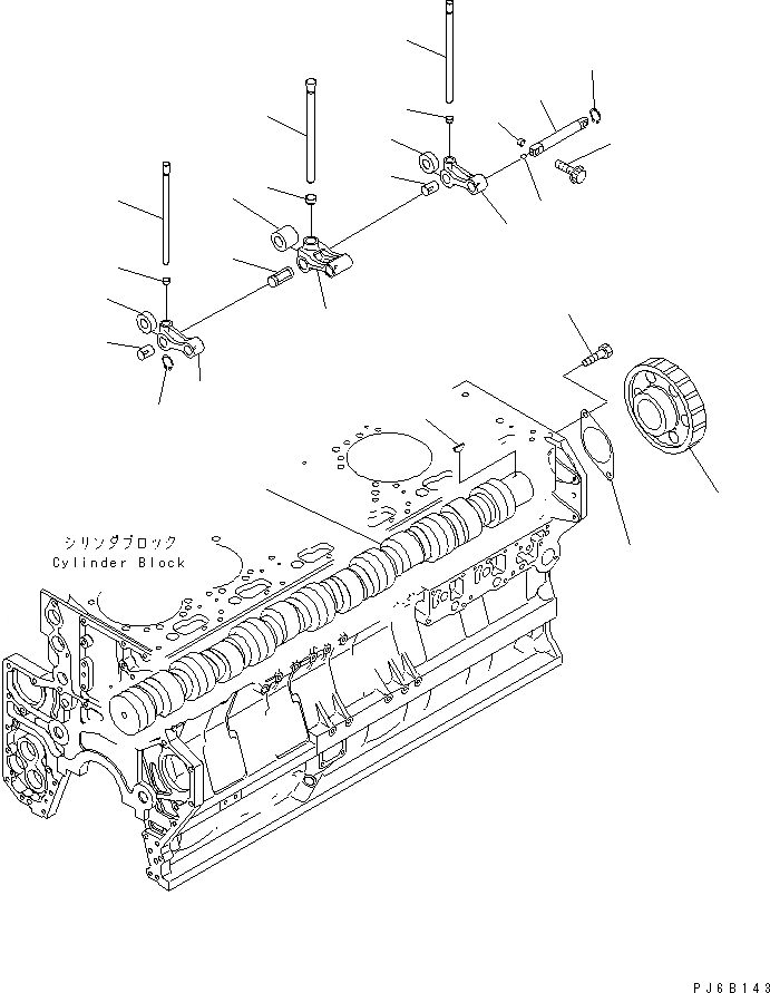 Схема запчастей Komatsu SAA6D170E-3B-8 - РАСПРЕДВАЛ ДВИГАТЕЛЬ