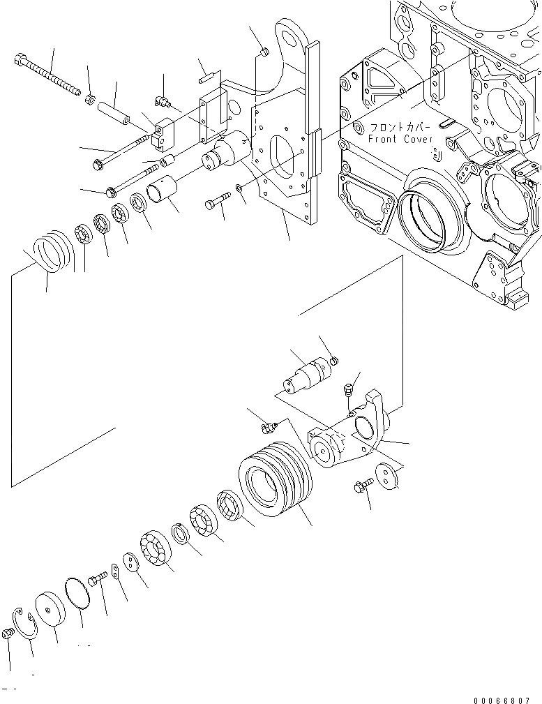 Схема запчастей Komatsu SAA6D170E-3B-8 - НАТЯЖНОЙ РОЛИК(№-) ДВИГАТЕЛЬ