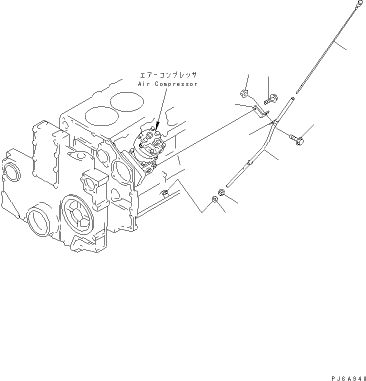 Схема запчастей Komatsu SAA6D140E-2D-8 - МАСЛ. ЩУП(№77-) ДВИГАТЕЛЬ