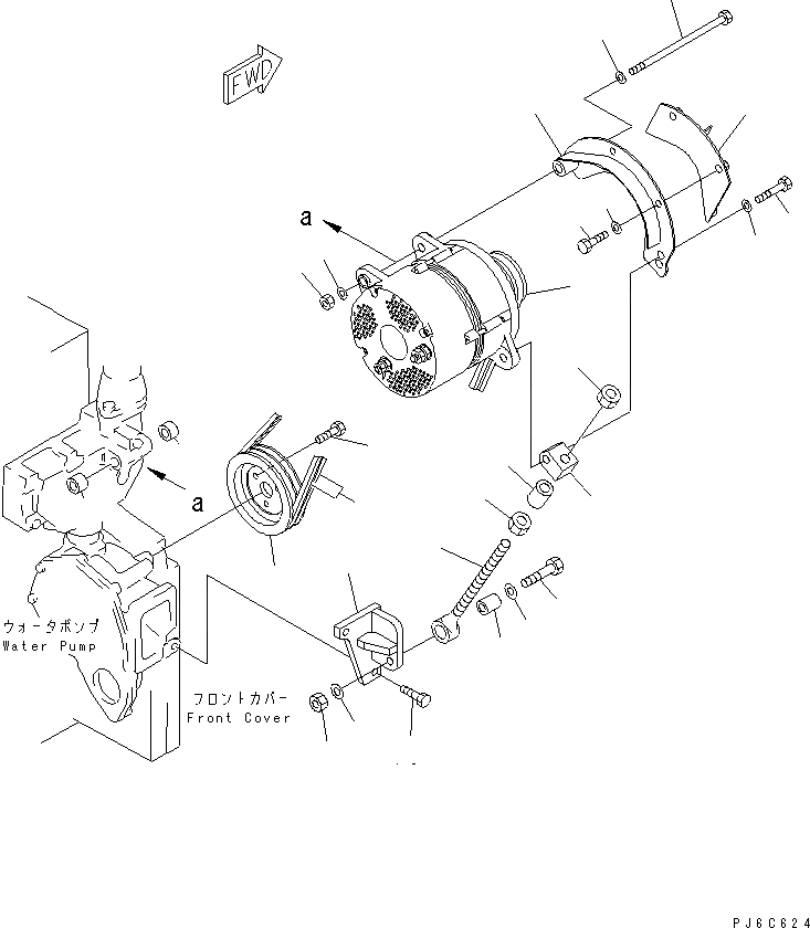 Схема запчастей Komatsu SAA6D140E-3E-8 - КРЕПЛЕНИЕ ГЕНЕРАТОРА (A) (ЗАПЫЛЕНН СПЕЦ-Я.)(№-) ДВИГАТЕЛЬ