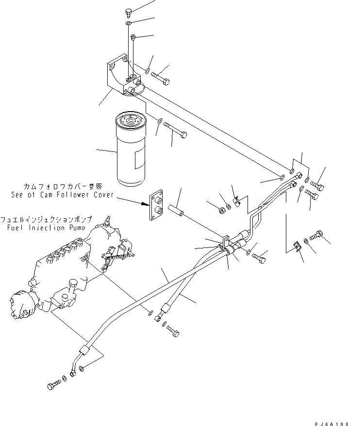 Схема запчастей Komatsu SAA6D140E-2E-8 - ТОПЛИВН. ФИЛЬТР.(№77-) ДВИГАТЕЛЬ