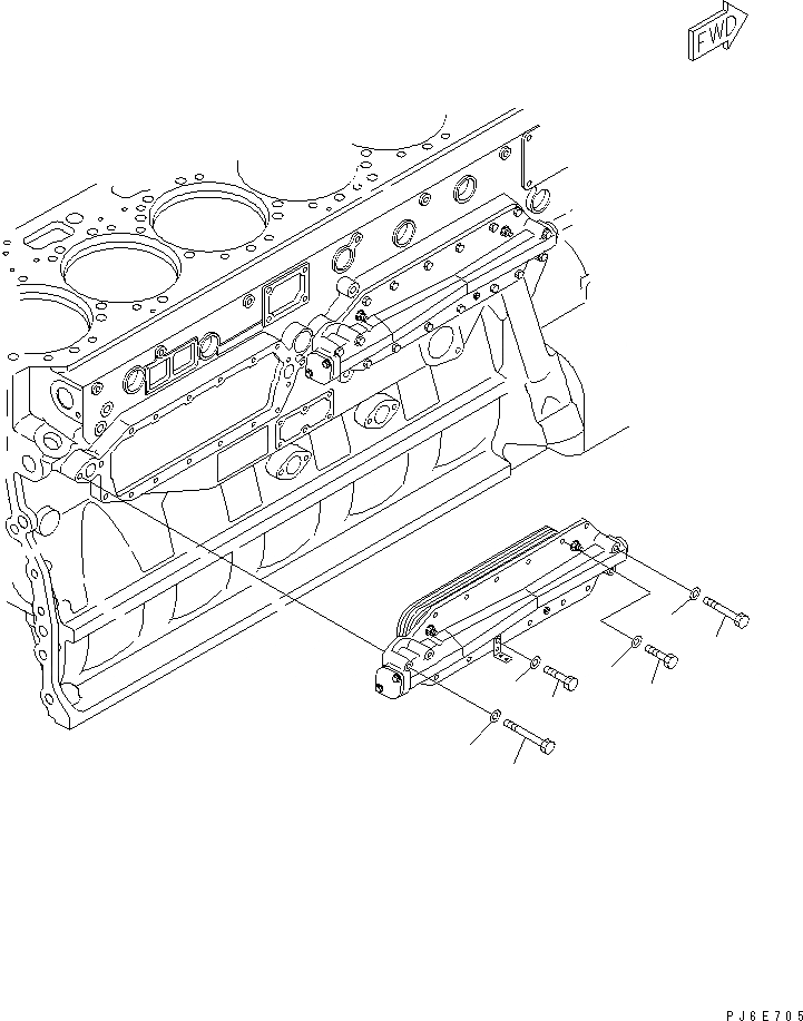 Схема запчастей Komatsu SAA6D170E-3F-8 - МАСЛООХЛАДИТЕЛЬ КРЕПЛЕНИЕ(№9-) ДВИГАТЕЛЬ