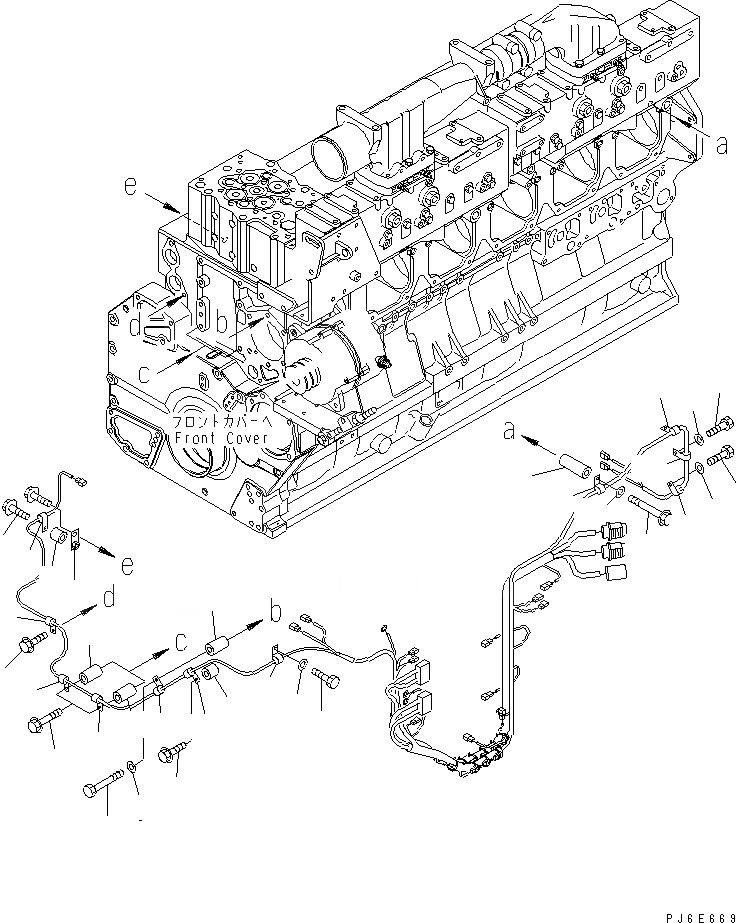 Схема запчастей Komatsu SAA6D170E-3F-8 - УПРАВЛ-Е ПОДАЧ. ТОПЛИВА Э/ПРОВОДКА КРЕПЛЕНИЕ (/)(№9-) ДВИГАТЕЛЬ