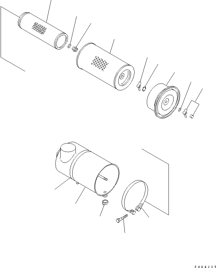 Схема запчастей Komatsu SAA6D108E-2A-8 - ВОЗДУХООЧИСТИТЕЛЬ(№-) ДВИГАТЕЛЬ