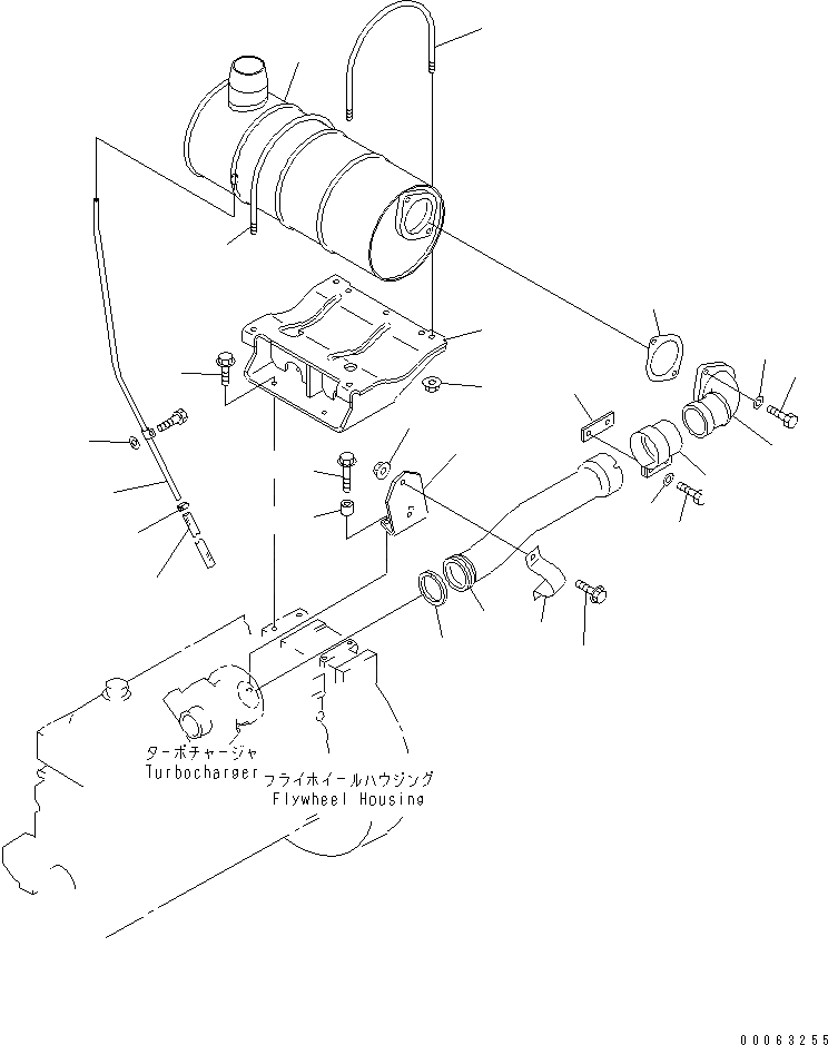 Схема запчастей Komatsu SAA6D108E-2A-8 - ГЛУШИТЕЛЬ(№9-978) ДВИГАТЕЛЬ