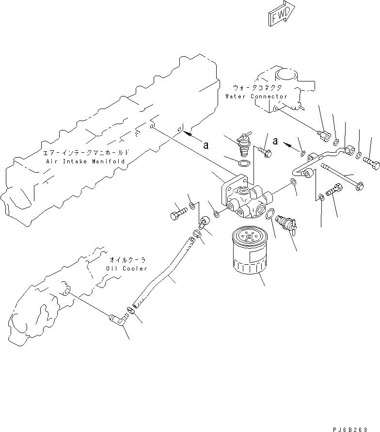 Схема запчастей Komatsu SAA6D108E-2A-8 - АНТИКОРРОЗ. ЭЛЕМЕНТ И ТРУБЫ ДВИГАТЕЛЬ