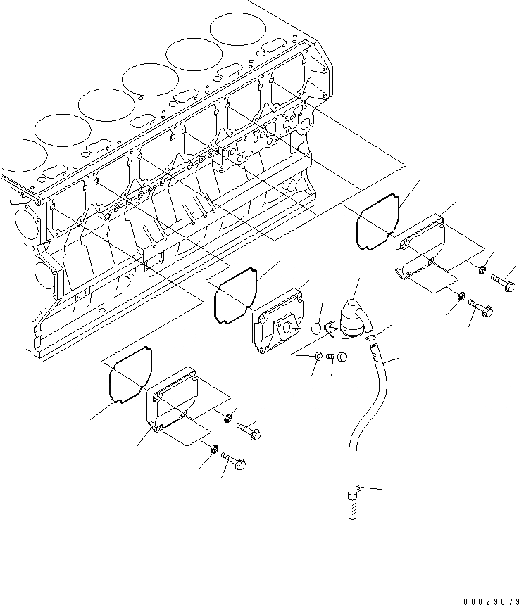 Схема запчастей Komatsu SAA6D170E-3D-8 - КРЫШКА ТОЛКАТЕЛЕЙ КЛАПАНА(№9-) ДВИГАТЕЛЬ