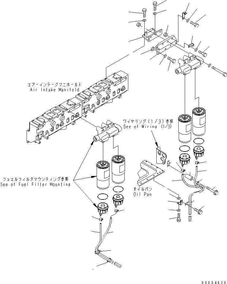 Схема запчастей Komatsu SAA6D170E-3D-8 - ТОПЛИВН. ФИЛЬТР. КРЕПЛЕНИЕ (ВОДООТВОДН.) (СПЕЦ-Я ДЛЯ ОЧ. ПЛОХ. ТОПЛИВА)(№7-) ДВИГАТЕЛЬ