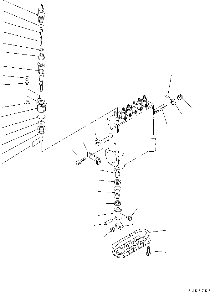 Схема запчастей Komatsu SAA6D125E-3H-8M - ТОПЛ. НАСОС (НАСОС) (/) (ВНУТР. ЧАСТИ)(№-) ДВИГАТЕЛЬ