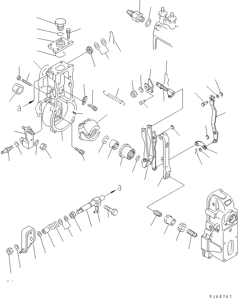 Схема запчастей Komatsu SAA6D125E-3H-8M - ТОПЛ. НАСОС (РЕГУЛЯТОР) (/) (ВНУТР. ЧАСТИ)(№-) ДВИГАТЕЛЬ