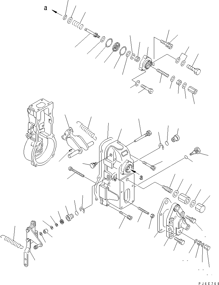 Схема запчастей Komatsu SAA6D125E-3H-8M - ТОПЛ. НАСОС (РЕГУЛЯТОР) (/) (ВНУТР. ЧАСТИ)(№-) ДВИГАТЕЛЬ