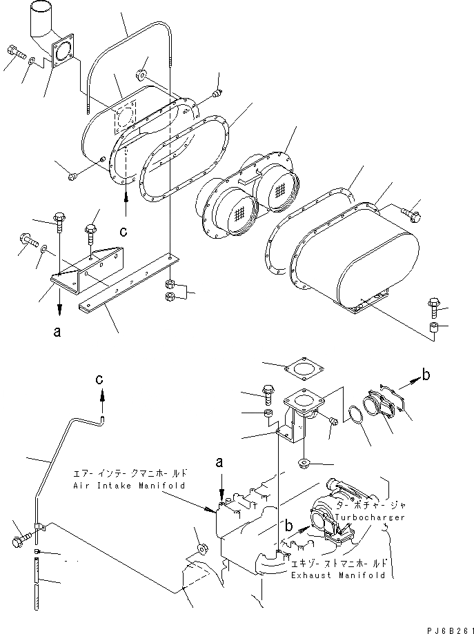 Схема запчастей Komatsu SAA6D108E-2B-N8 - ГЛУШИТЕЛЬ (КЕРАМИЧ. ТИП) (ДЛЯ МЕХАНИЧ. РЕГУЛИР.)(№8-7) ДВИГАТЕЛЬ