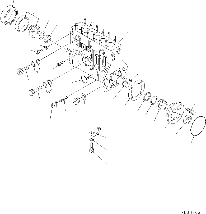Схема запчастей Komatsu SAA6D108E-2B-N8 - ТОПЛ. НАСОС (НАСОС) (/) (МЕХАНИЧ. РЕГУЛИР. ТИП) (ВНУТР. ЧАСТИ)(№-) ДВИГАТЕЛЬ