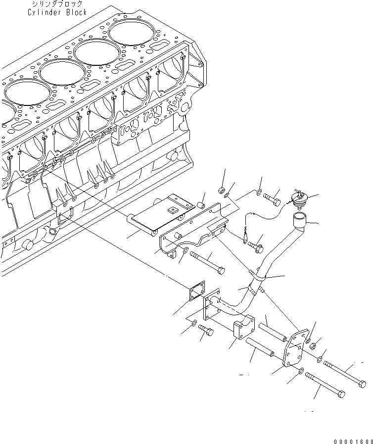 Схема запчастей Komatsu SAA6D170E-3E-8 - МАСЛОНАЛИВНОЙ ПАТРУБОК (С ВОДООТДЕЛИТЕЛЕМ)(№-) ДВИГАТЕЛЬ