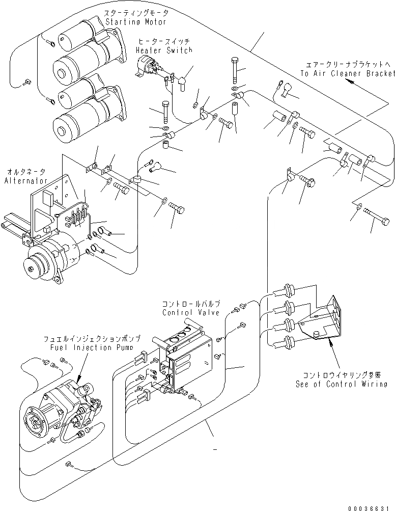 Схема запчастей Komatsu SAA6D170E-3E-8 - ЭЛЕКТРОПРОВОДКА (/)(№-) ДВИГАТЕЛЬ