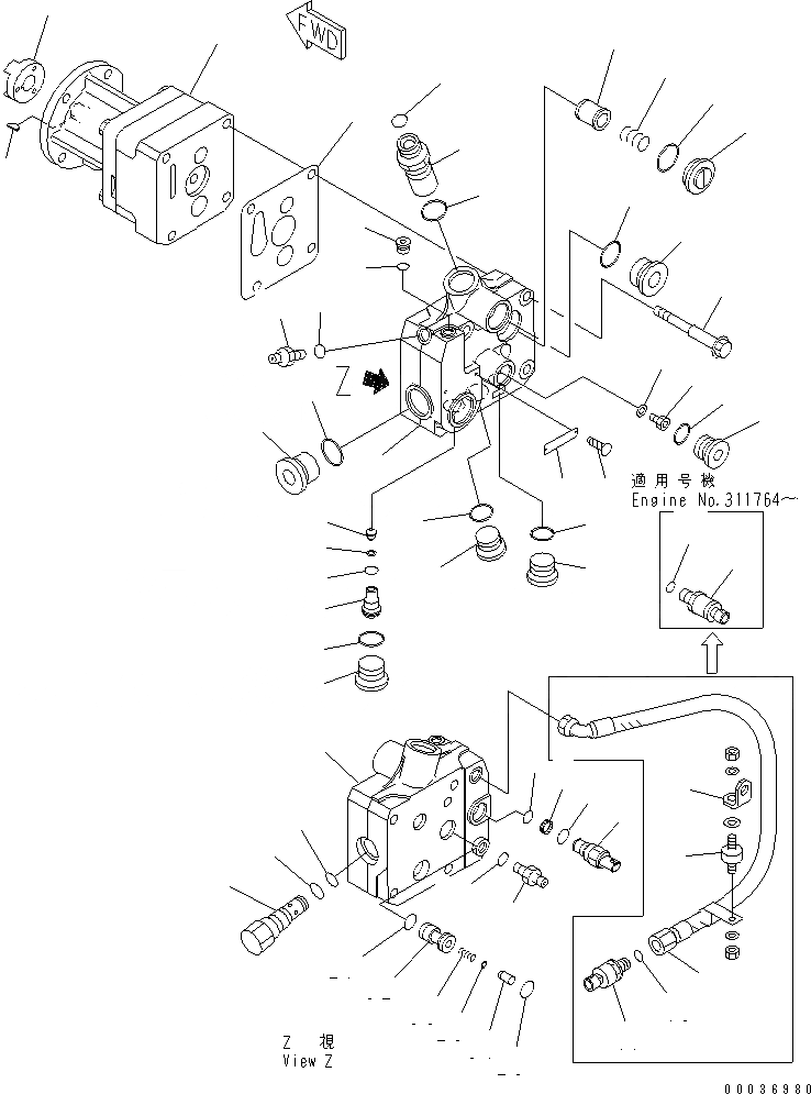 Схема запчастей Komatsu SAA6D170E-3C-8 - ТОПЛ. НАСОС (ВНУТР. ЧАСТИ) ДВИГАТЕЛЬ