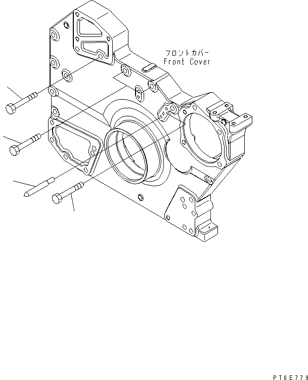 Схема запчастей Komatsu SAA6D170E-3E-8 - ПЕРЕДН. КРЫШКАКРЕПЛЕНИЕ(№-) ДВИГАТЕЛЬ