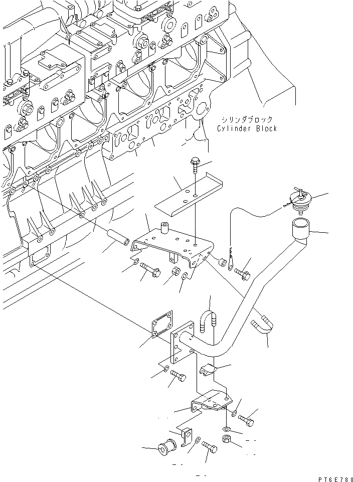 Схема запчастей Komatsu SAA6D170E-3E-8 - МАСЛОНАЛИВНОЙ ПАТРУБОК(№-) ДВИГАТЕЛЬ