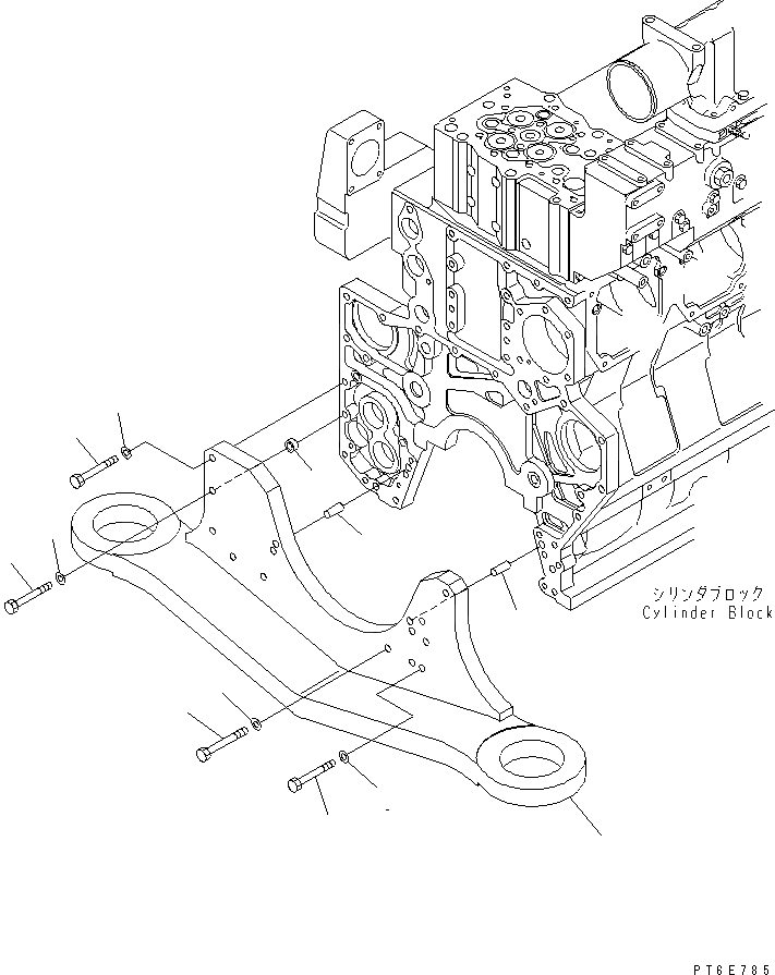 Схема запчастей Komatsu SAA6D170E-3E-8 - КРЕПЛЕНИЕ ДВИГАТЕЛЯ(№-) ДВИГАТЕЛЬ