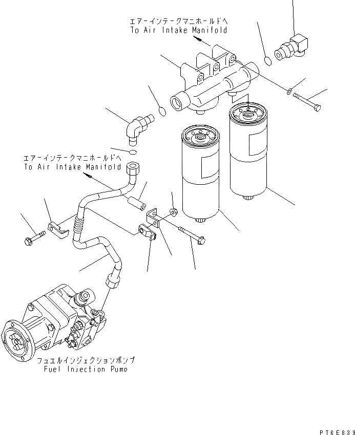Схема запчастей Komatsu SAA6D170E-3E-8 - ТОПЛИВН. ФИЛЬТР.(№-) ДВИГАТЕЛЬ