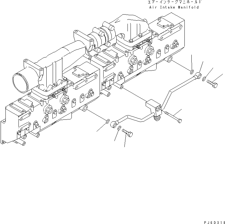 Схема запчастей Komatsu SAA6D170E-3E-8 - ВОЗВРАТ ТОПЛИВА(№-) ДВИГАТЕЛЬ
