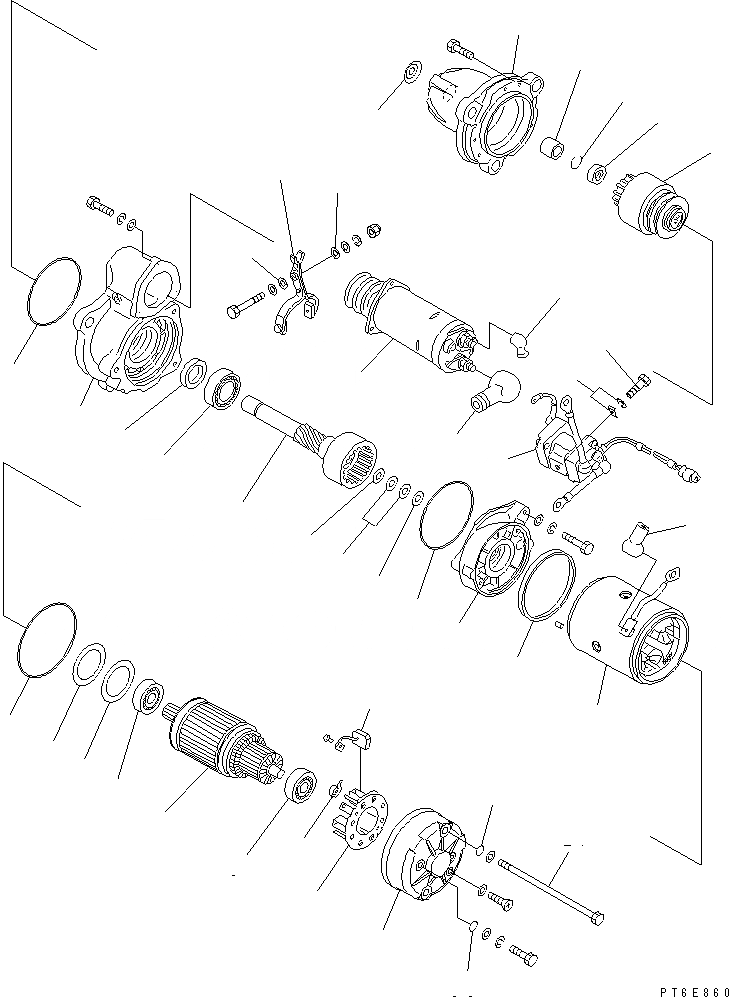 Схема запчастей Komatsu SAA6D170E-3E-8 - СТАРТЕР (KW) (ВНУТР. ЧАСТИ)(№-) ДВИГАТЕЛЬ