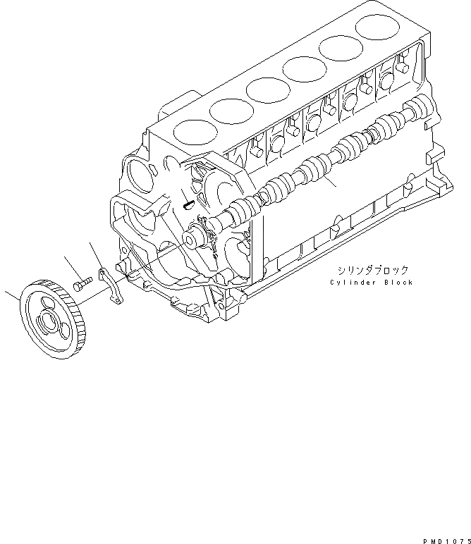 Схема запчастей Komatsu SAA6D102E-2AA-8 - РАСПРЕДВАЛ ДВИГАТЕЛЬ