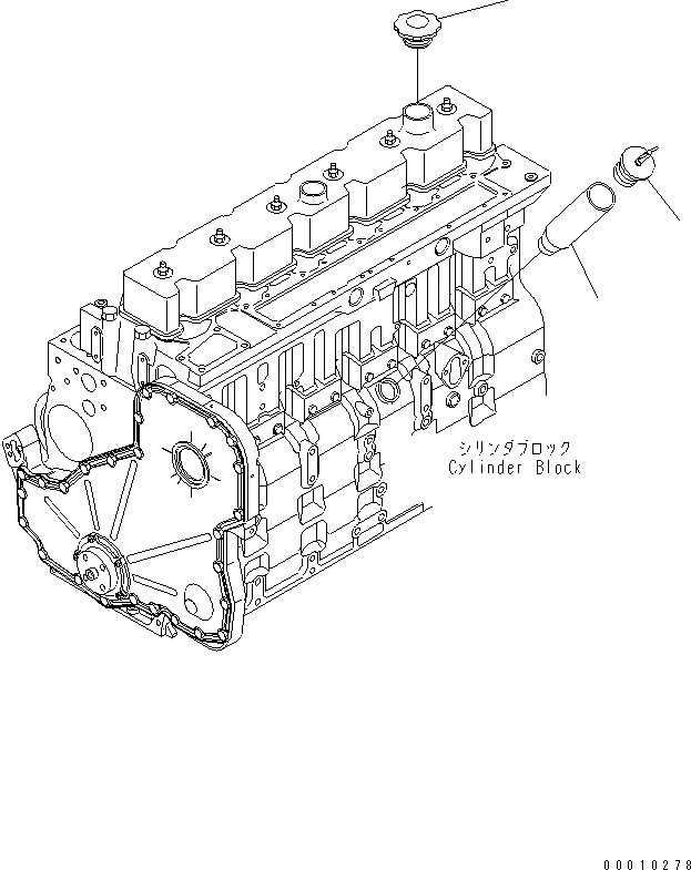 Схема запчастей Komatsu SAA6D114E-2AA-VH - МАСЛОНАЛИВНОЙ ПАТРУБОК(№878-) ДВИГАТЕЛЬ