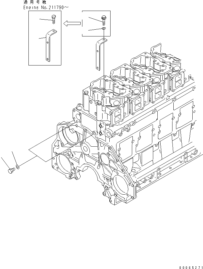 Схема запчастей Komatsu SAA6D125E-2B-8 - ВОДН. ЛИНИЯ ЗАГЛУШКА (БЕЗ АНТИКОРРОЗ. ЭЛЕМЕНТА)(№98-) ДВИГАТЕЛЬ