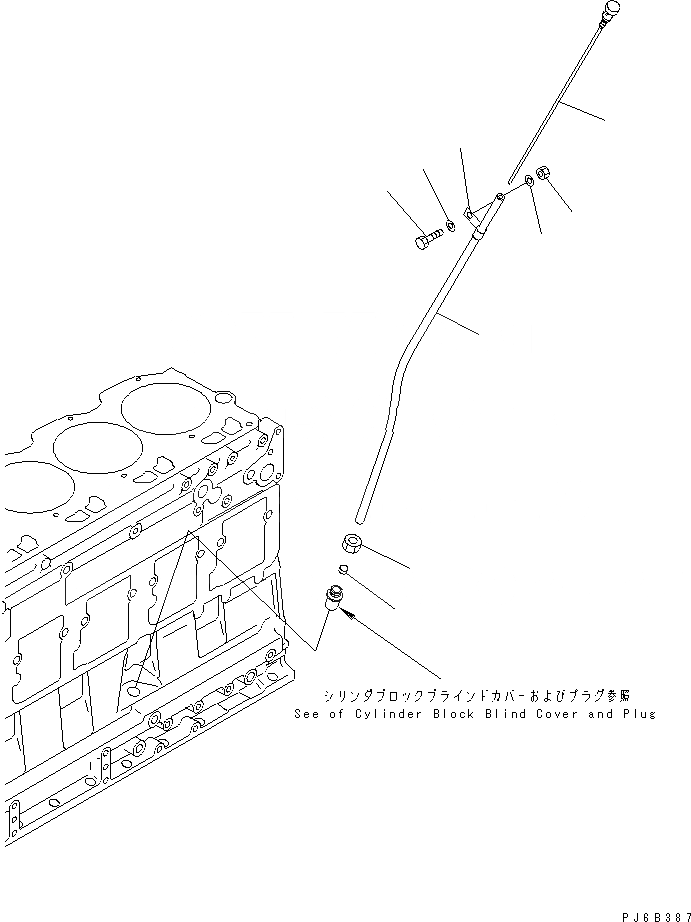 Схема запчастей Komatsu SAA6D125E-2D-8 - МАСЛ. ЩУП(№89-) ДВИГАТЕЛЬ