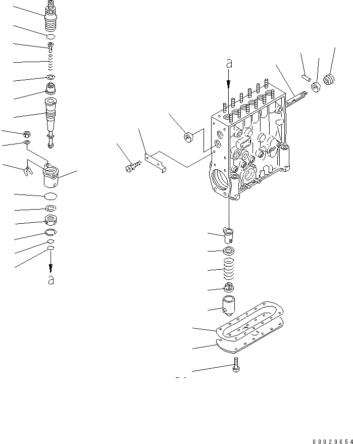 Схема запчастей Komatsu SAA6D125E-2D-8 - ТОПЛ. НАСОС (НАСОС) (/) (ВНУТР. ЧАСТИ)(№7-) ДВИГАТЕЛЬ