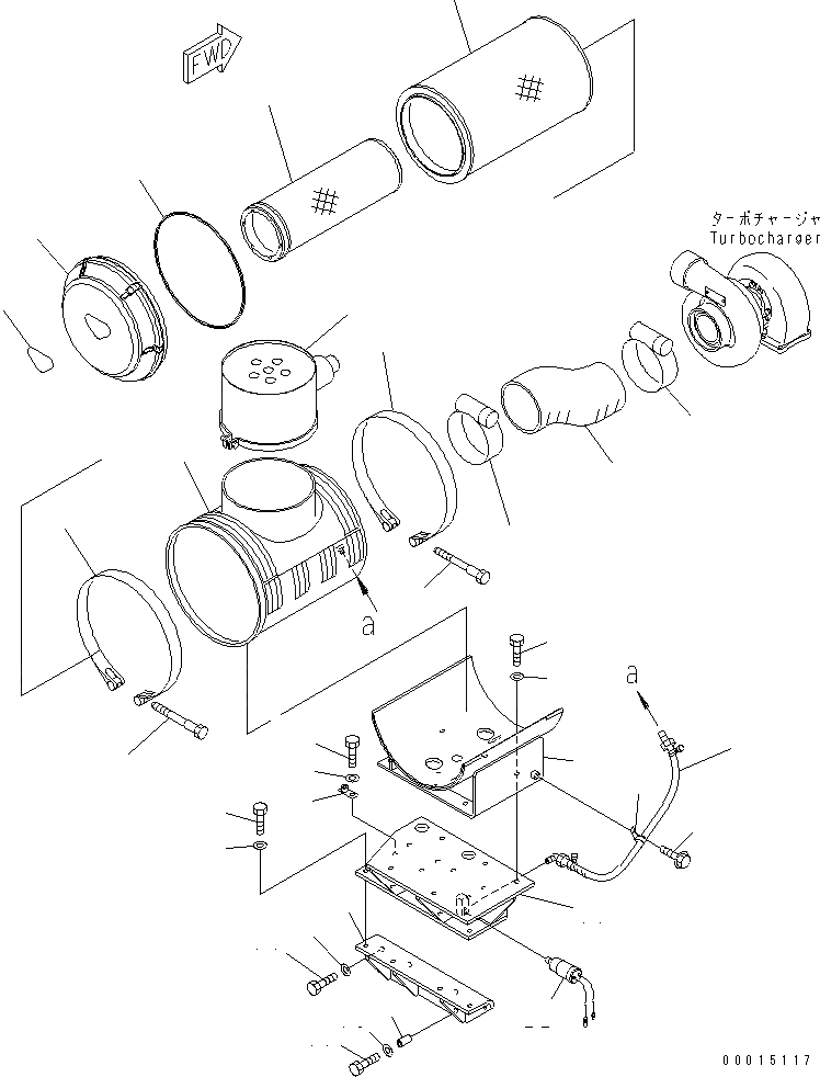 Схема запчастей Komatsu SAA6D170E-3D-8 - ВОЗДУХООЧИСТИТЕЛЬ КРЕПЛЕНИЕ (БЕЗ АНТИКОРРОЗ. ЭЛЕМЕНТА)(№9-) ДВИГАТЕЛЬ