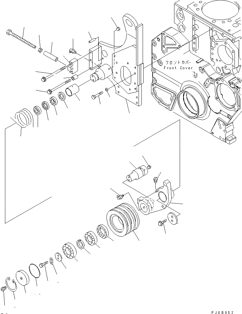 Схема запчастей Komatsu SAA6D170E-3D-8 - НАТЯЖНОЙ РОЛИК(№-) ДВИГАТЕЛЬ