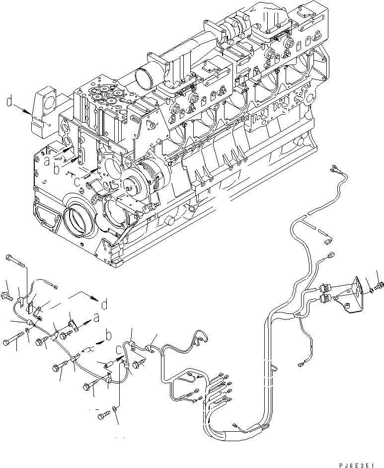 Схема запчастей Komatsu SAA6D170E-3C-8 - ЭЛЕКТРОПРОВОДКА (/) (ПЕРЕКЛЮЧАТЕЛЬ И ДАТЧИК)(№-) ДВИГАТЕЛЬ