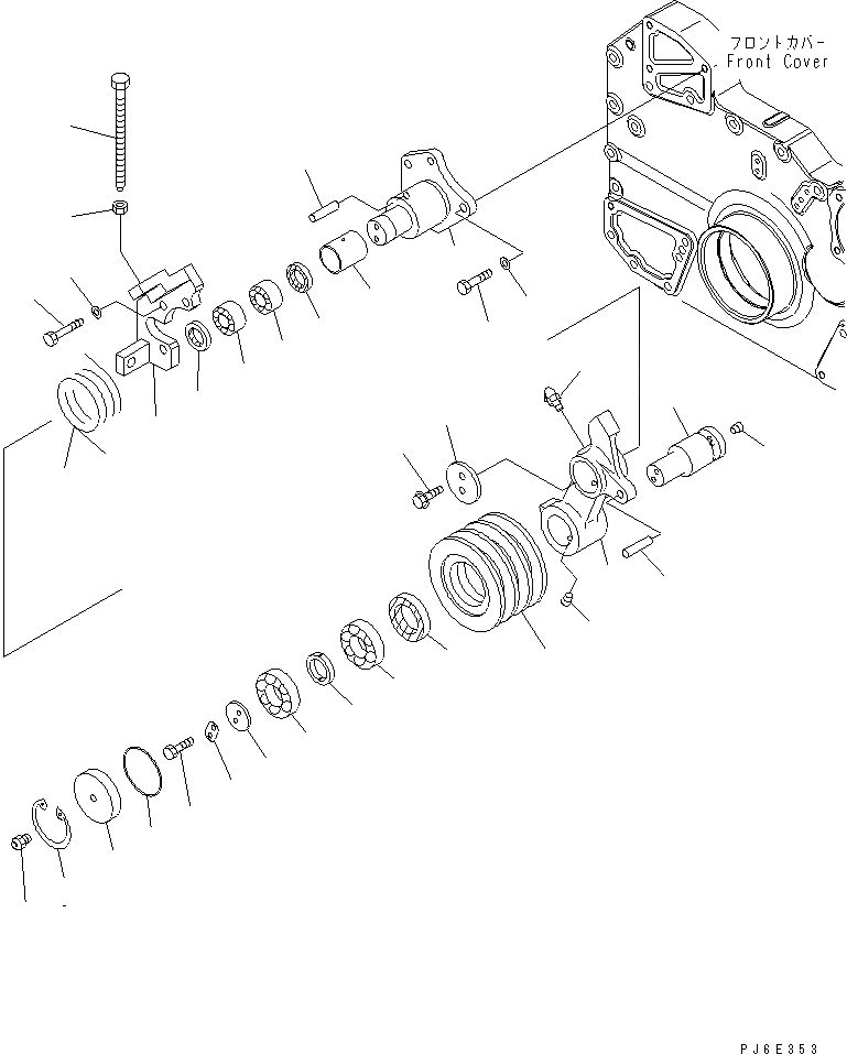 Схема запчастей Komatsu SAA6D170E-3C-8 - НАТЯЖНОЙ РОЛИК(№-) ДВИГАТЕЛЬ