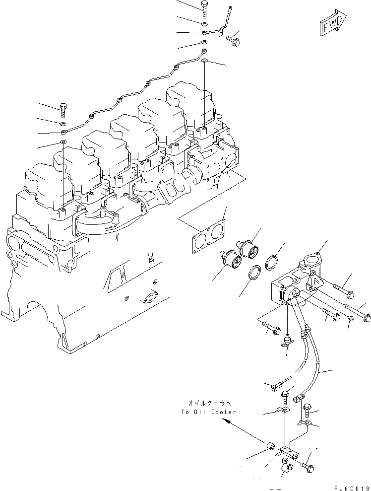 Схема запчастей Komatsu SAA6D140E-3N-8 - ВОЗДУШН. ВЕНТИЛЯЦИЯ И ДАТЧИК ТЕМПЕРАТУРЫ ВОДЫ(№-) ДВИГАТЕЛЬ