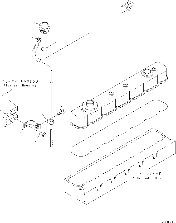 Схема запчастей Komatsu SAA6D108E-2B-H8 - ГОЛОВКА ЦИЛИНДРОВ КРЫШКАКРЕПЛЕНИЕ(№98-) ДВИГАТЕЛЬ