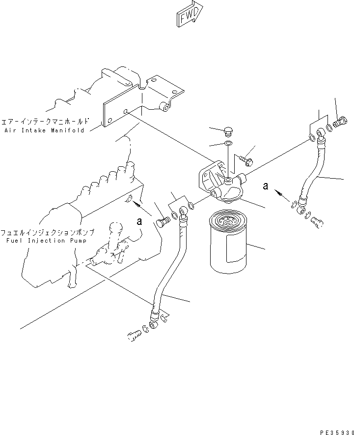 Схема запчастей Komatsu SAA6D108E-2B-H8 - ТОПЛИВН. ФИЛЬТР.(№8-) ДВИГАТЕЛЬ