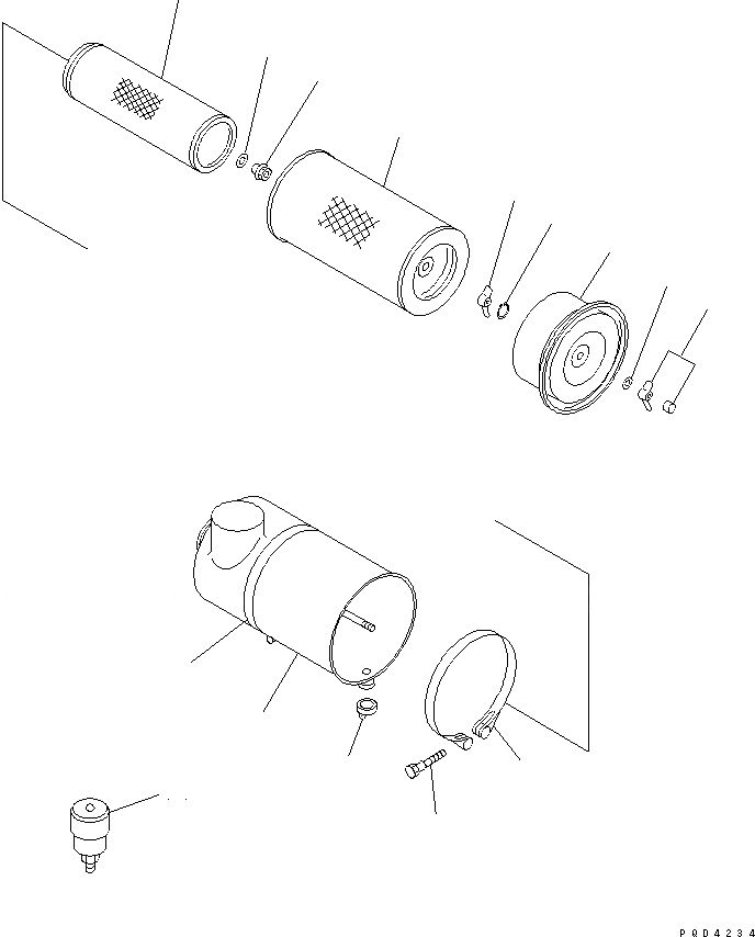 Схема запчастей Komatsu SAA6D108E-2A-C - ВОЗДУХООЧИСТИТЕЛЬ (ОПЦИОНН)(№77-) ДВИГАТЕЛЬ