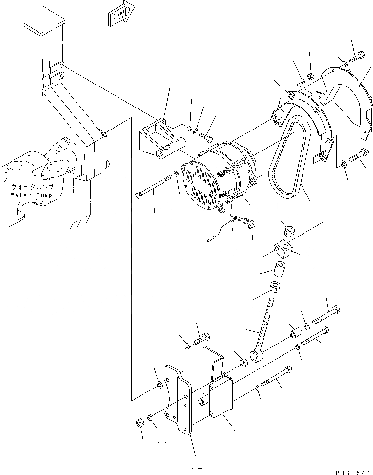 Схема запчастей Komatsu SAA6D170E-2A - КРЕПЛЕНИЕ ГЕНЕРАТОРА (A) (С КРЫШКОЙ)(№8-) ДВИГАТЕЛЬ