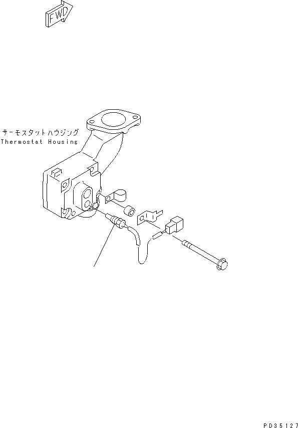 Схема запчастей Komatsu SAA6D125E-2C - ДАТЧИК ТЕМПЕРАТУРЫ ВОДЫ ДВИГАТЕЛЬ