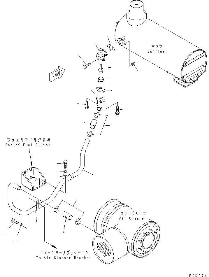 Схема запчастей Komatsu SAA6D140E-2B - ЭЖЕКТОРНАЯ ТРУБА(№77-) ДВИГАТЕЛЬ